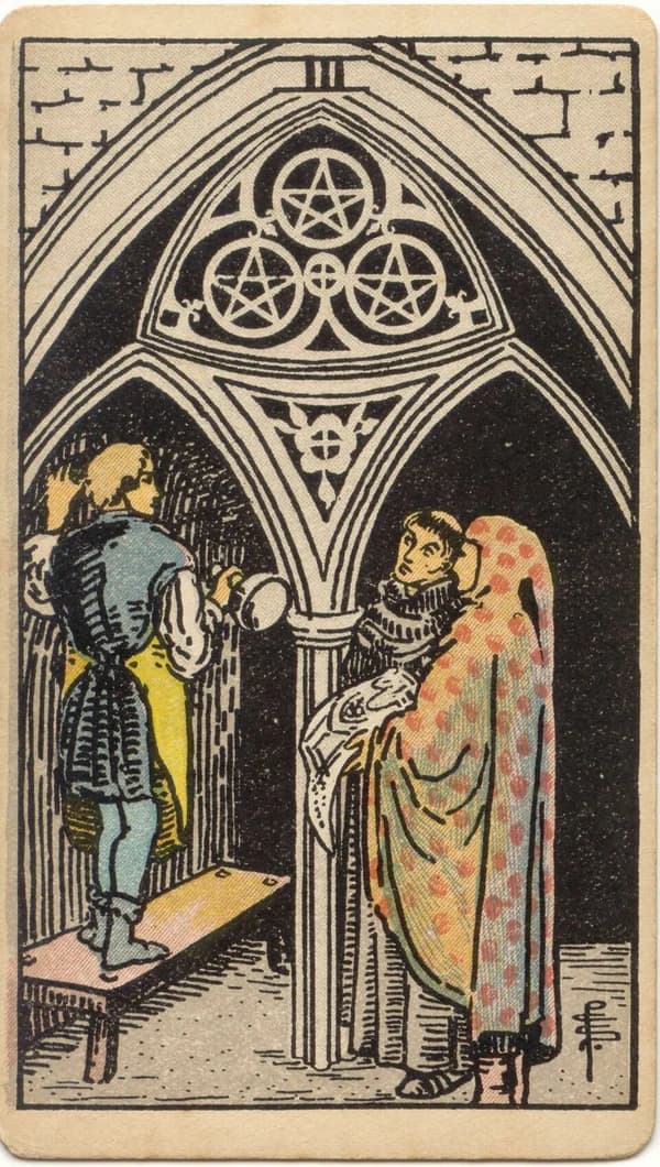 Three of Pentacles tarot card