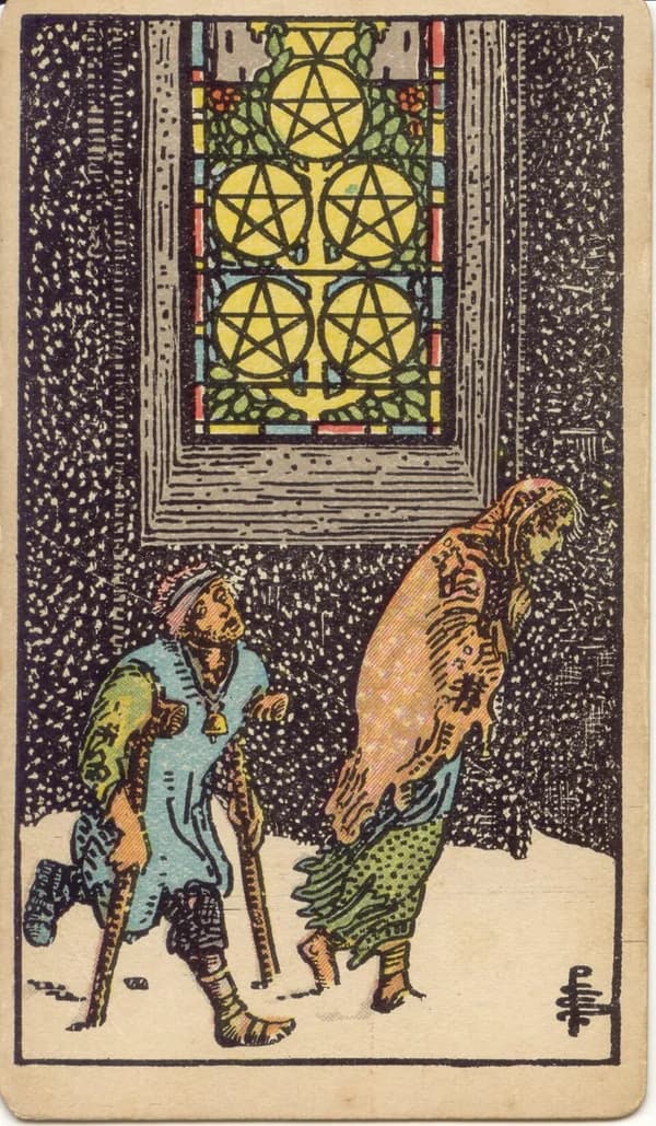 Five of Pentacles tarot card